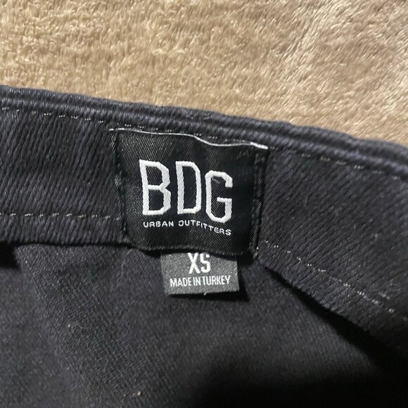 BDG Urban Outfitters Skirt Womens XS Denim Mini Black Buttons Wrap Around - Picture 2 of 6